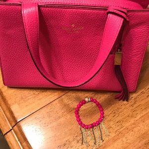 Pink fringed bracelet!!